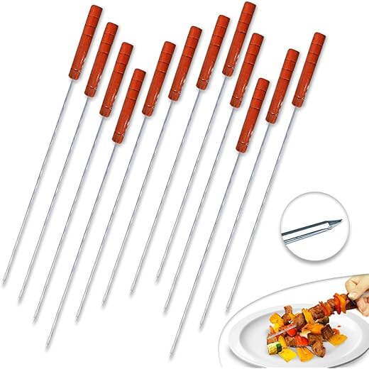 BBQ Skewers Tandoor Stainless Steel Pack of 12