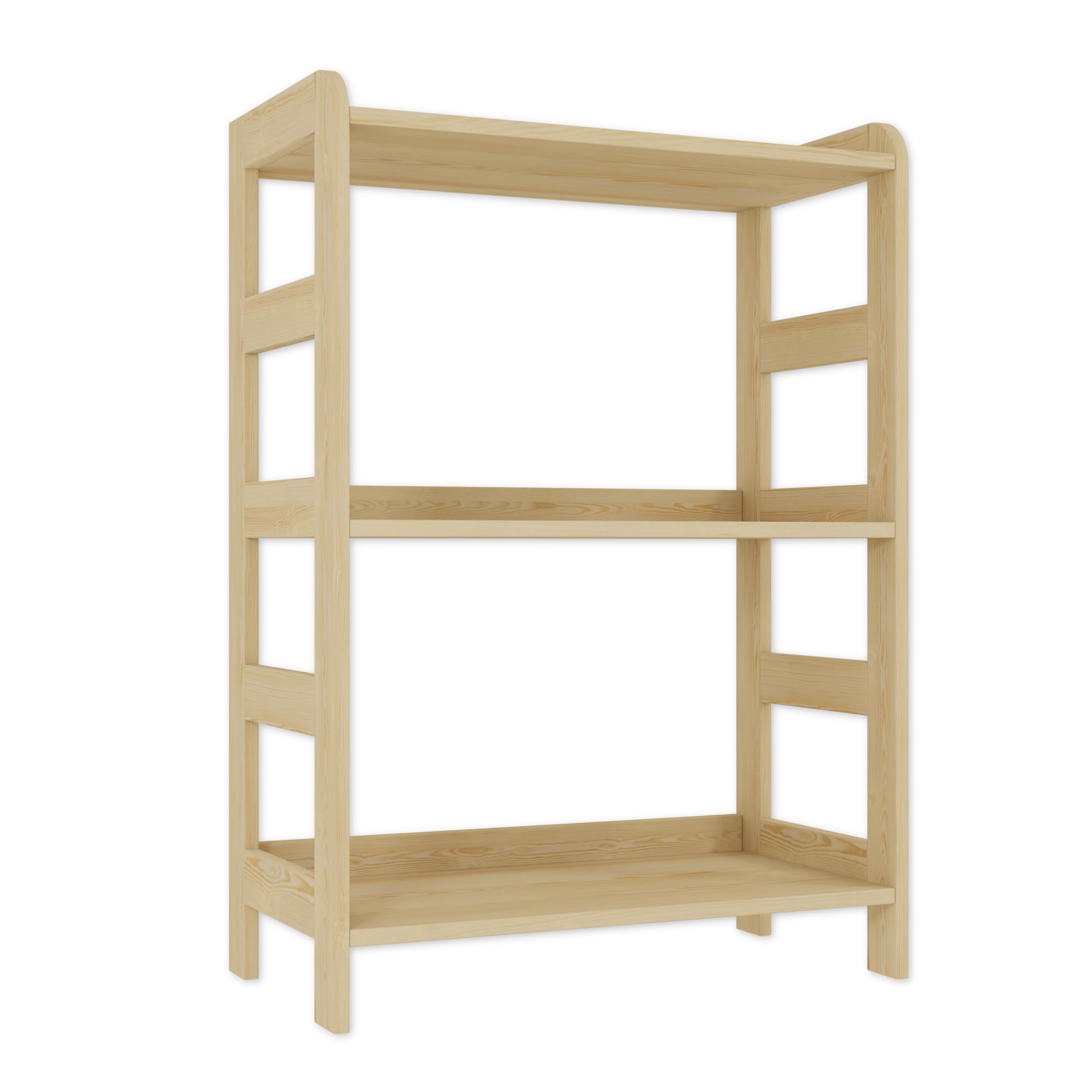 Lenmar Serie R, Natur, Braun, Holzregal, Kiefer, Holz, Hellbeige, 3-5 Böden, 89-166 cm Bücherregal, Holzregal, Standregal, Wandregal (R-01, 89x63x33 cm, 3 Böden, Natur)