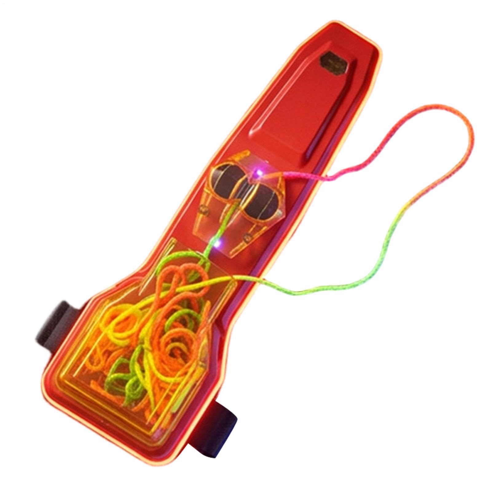 Glow String Launcher Fidget Toy, Auto Retracting Cord Interactive Play Toy