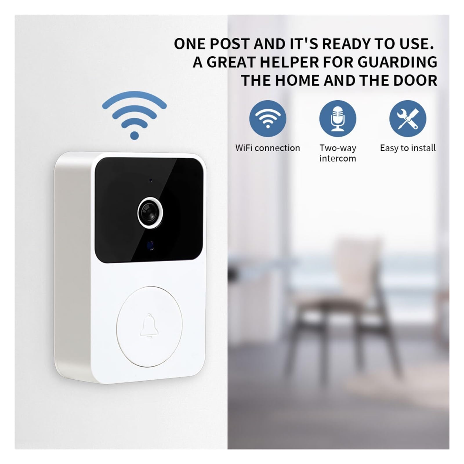 Campanello senza fili Smart Video 2.4G WiFi Telecamera di sicurezza domestica, 2 vie (M8)
