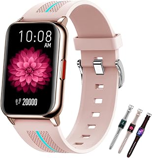 JXFY 1.57" Full Touch Fitness Tracker with Heart Rate Monitor, Message Notification IP68 Waterproof Activity Tracker with Multi Mode Sports Countdown,Pink(Pink)