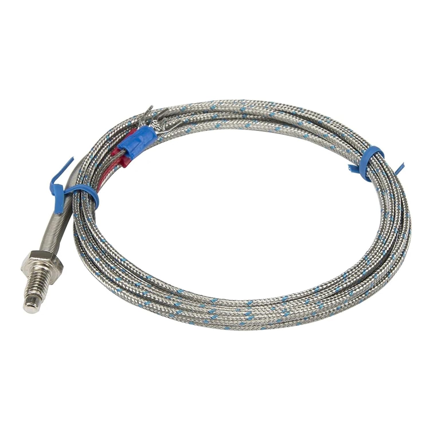 FTARB02 K Type M6 Bolt Head Spring Protected 2m Metal Screening Cable Thermocouple 1Pcs(K high Temp Cable)
