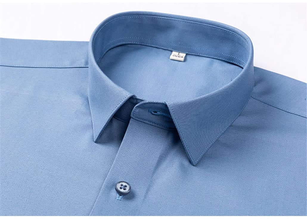 Camicie da uomo in seta elasticizzata Camicie a maniche corte da lavoro per camicie estive Top da uomo senza tasca frontale, F3020, S