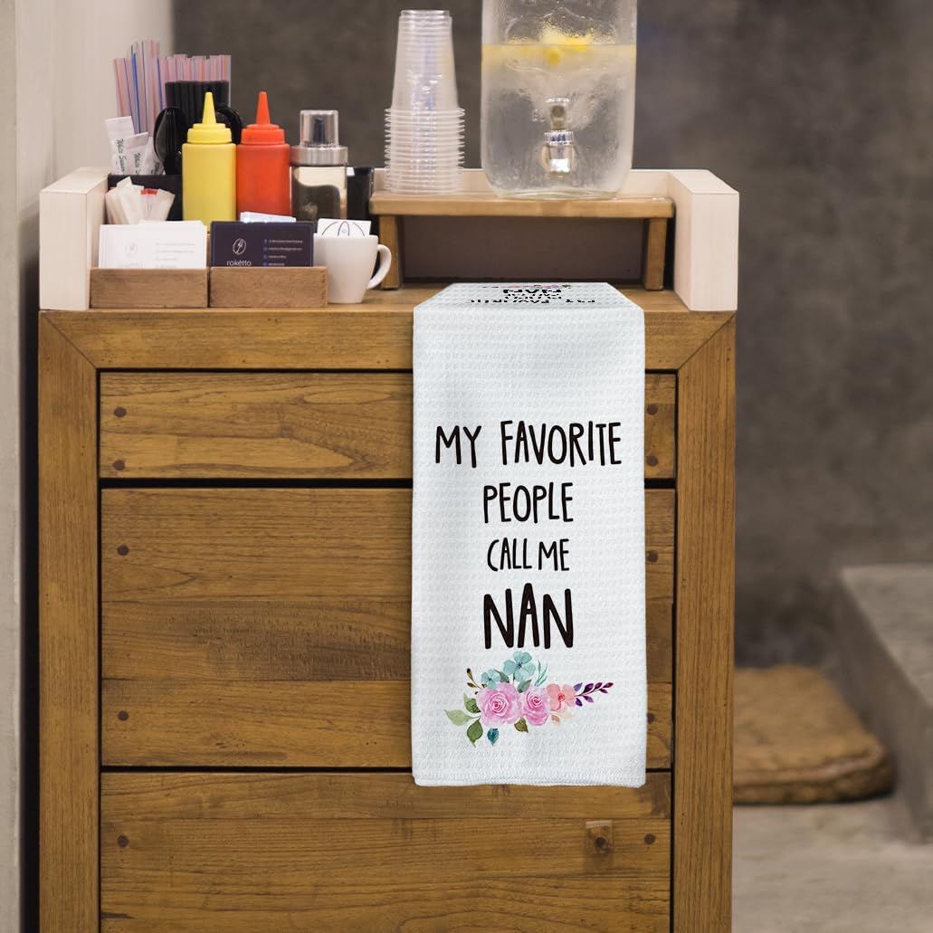 Nan Gifts Kitchen Towels, Nans Gifts for Grandma Hand Towels, Nans Grandma Mother's Day Dish Tea Towel for Kitchen, My Favorite Call Me Nan Kitchens Bathroom Decor, 16x24inch - Image 5