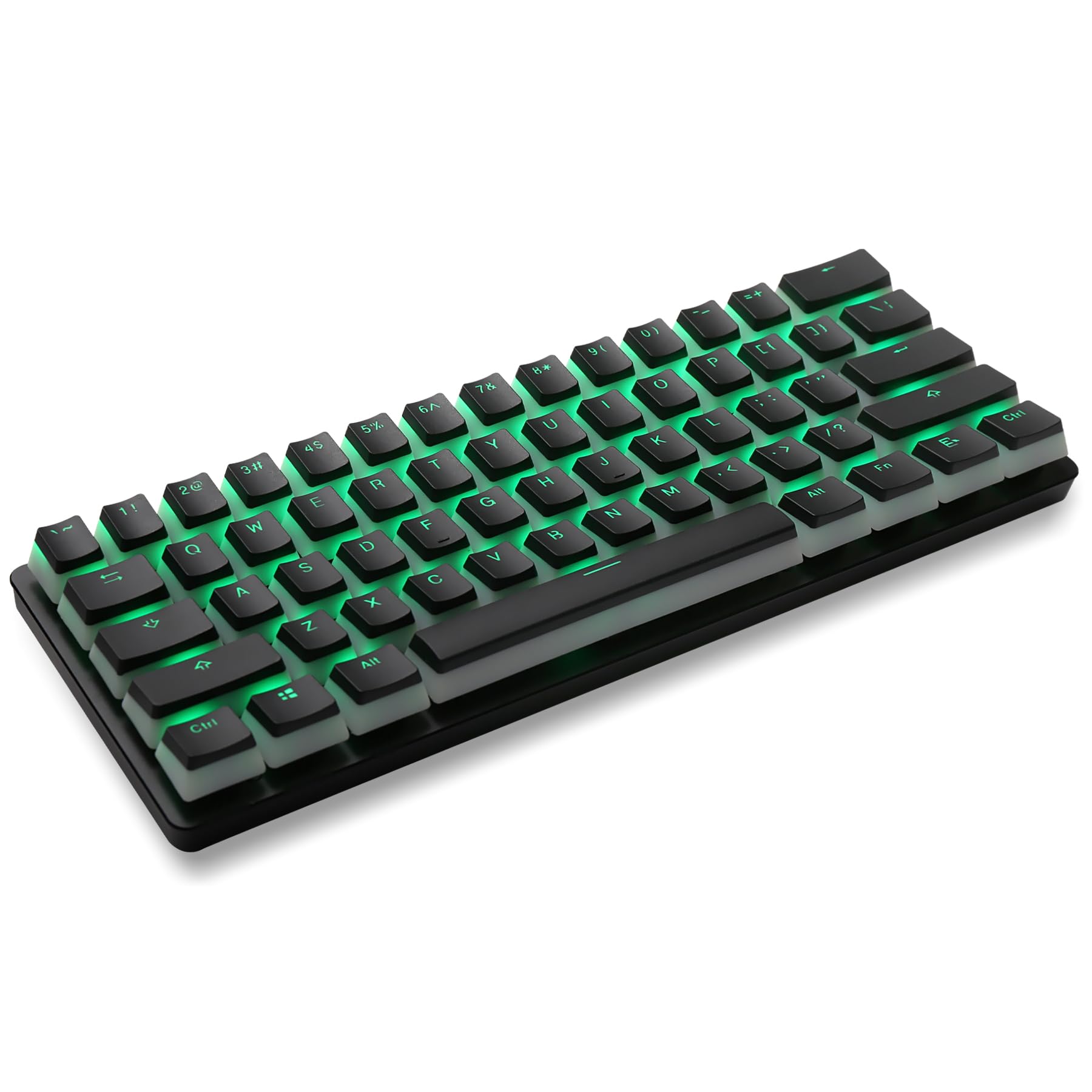 Happy Balls PBT Keycaps Backlit Pudding Keycap Set Doubleshot Translucent OEM Profile for 61/87 TKL/104/108 MX Switches Mechanical Keyboard (Black Pudding Keycaps)