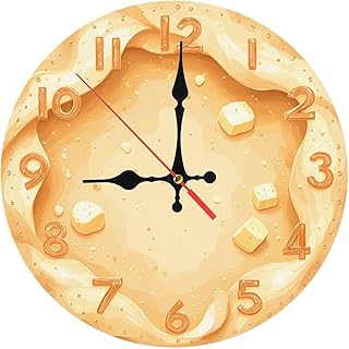 Warm Beige Butter Cubes Decorative Wall Clock 10 Inch Silent Decorative Clocks for Kitchen Study Entryway Bedroom Decor