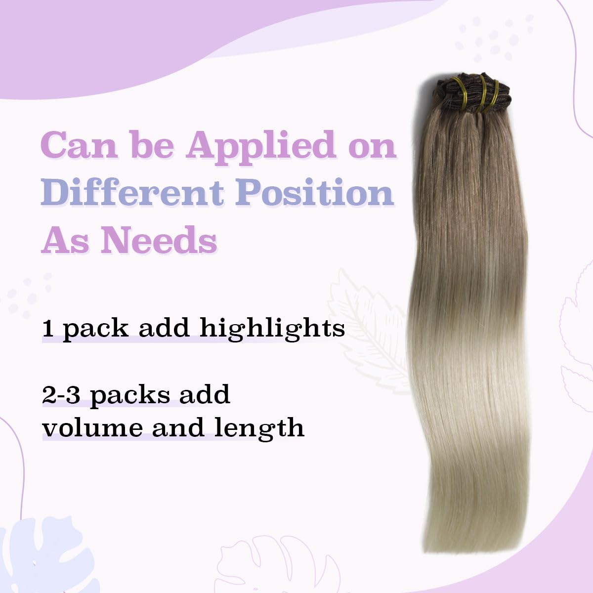 Sindra Hair Extensions Real Human Hair Clip ins 14Inch Light Brown Ombre Platinum Blonde Clip in Hair Extensions Real Human Hair Extensions Clip ins Remy For Woman 100G 6Pcs(clip#8T60 14inch)