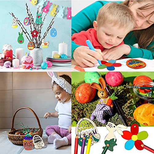 JINCHENG Artigianato in Legno di Pasqua, 40PCS