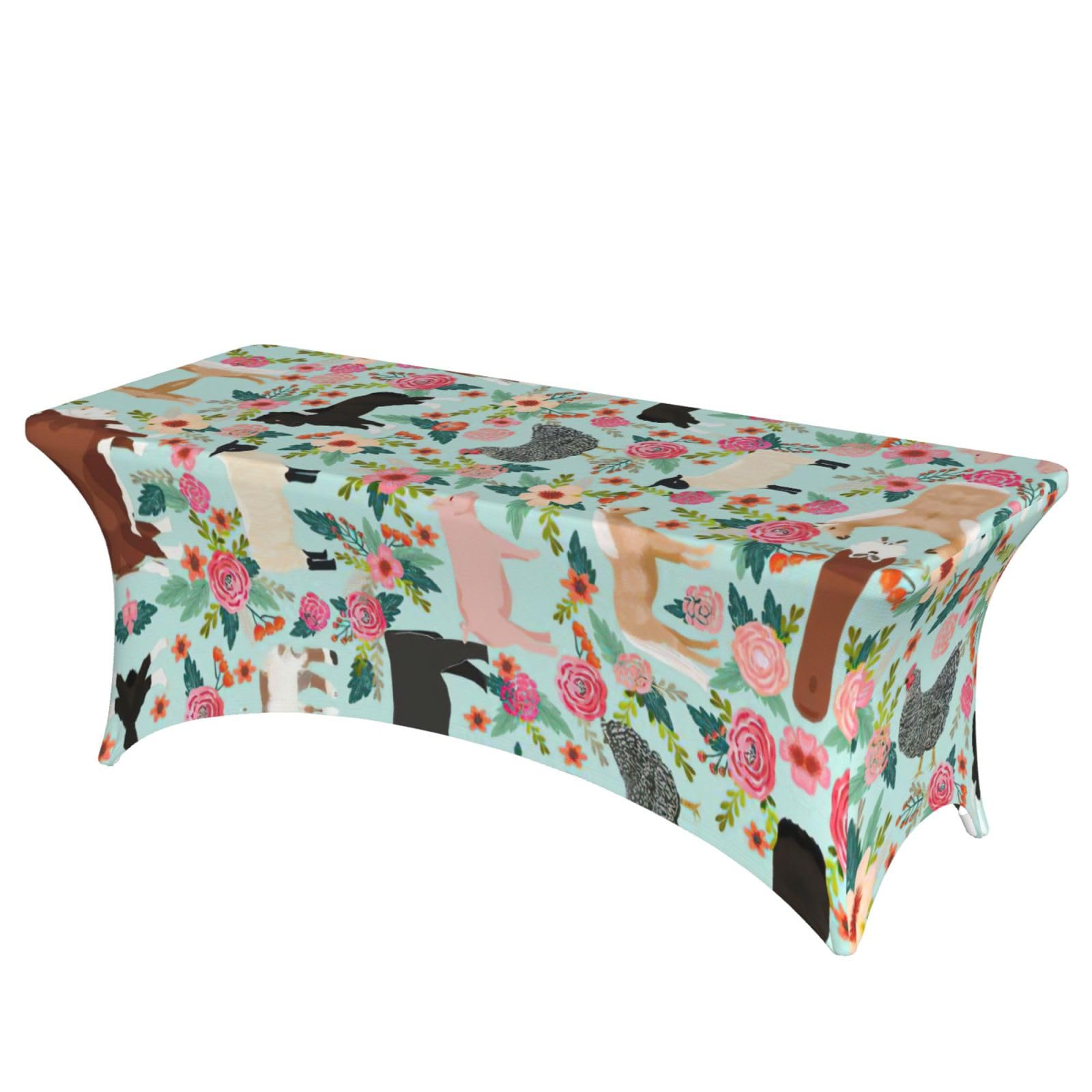 Housses de table extensibles en élasthanne infroissable motif animaux