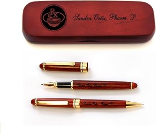 Thanh 39's Personalized Rosewood Case and Two Pens for Pharmacists