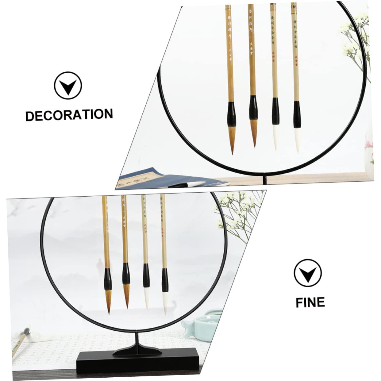 Runder Pinselhalter aus Eisen Robuster Pinselstifthalter für Schreibtisch Kreativer Organizer für Büro und Zuhause Dekoratives Geschenk