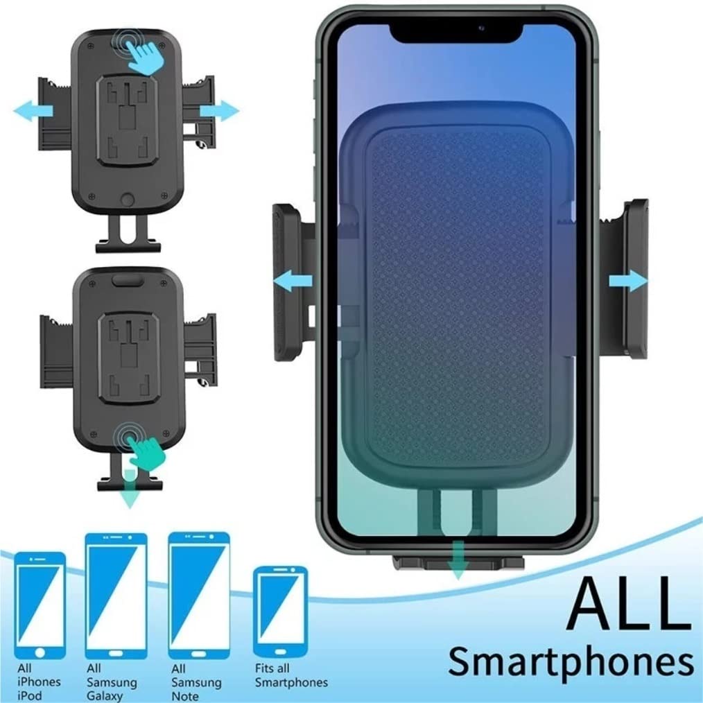 Samochodowy Uchwyt na Telefon Uniwersalny Uchwyt Samochodowy Stojak Do Montażu Telefonu Komórkowego Regulowany Uchwyt Samochodowy Na Telefon Kołyska Zaciskowa Z Rozszerzalną Podstawą Uchwyt na Telefon