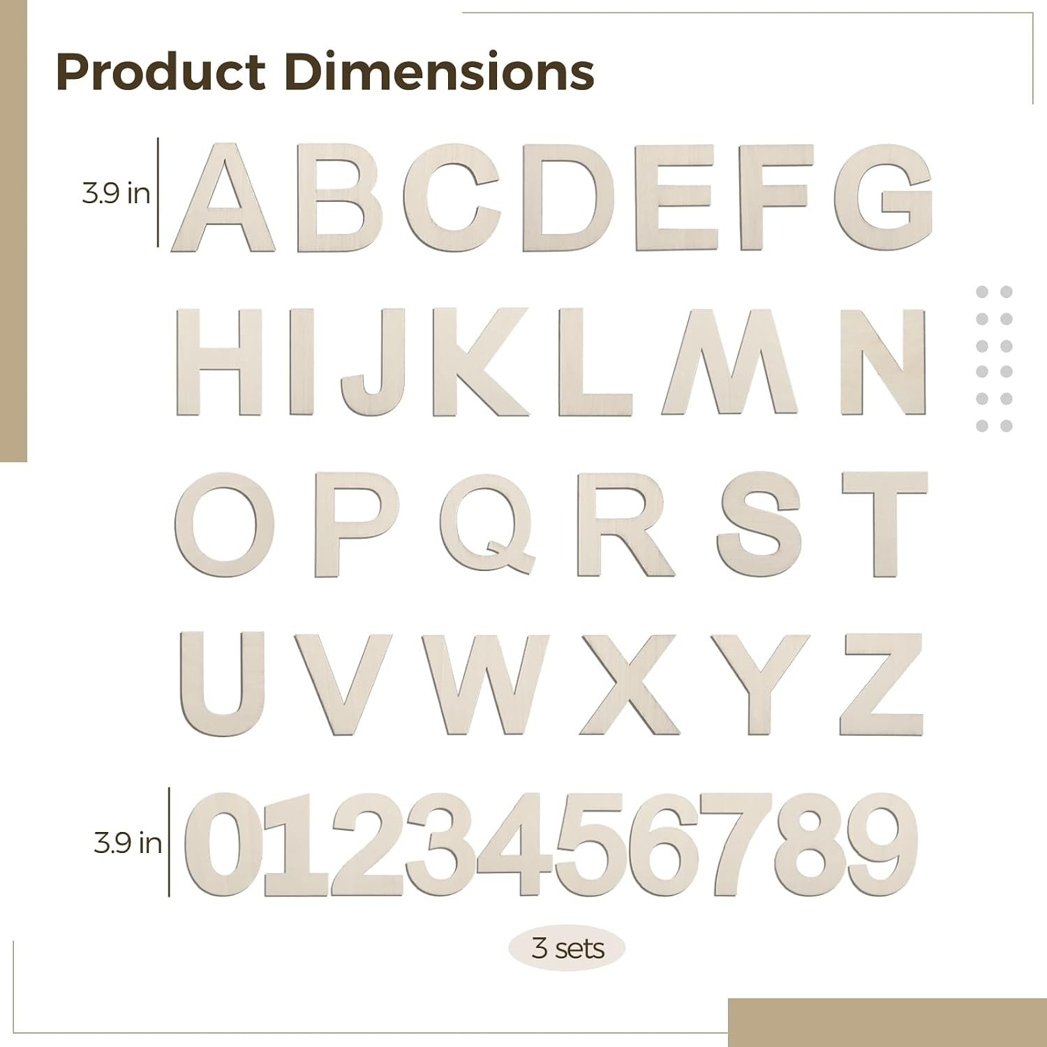 108 Wooden Letters & Numbers, 4-Inch DIY Craft Set A-Z & 0-9, Perfect for Home, Party, Classroom & Art Projects