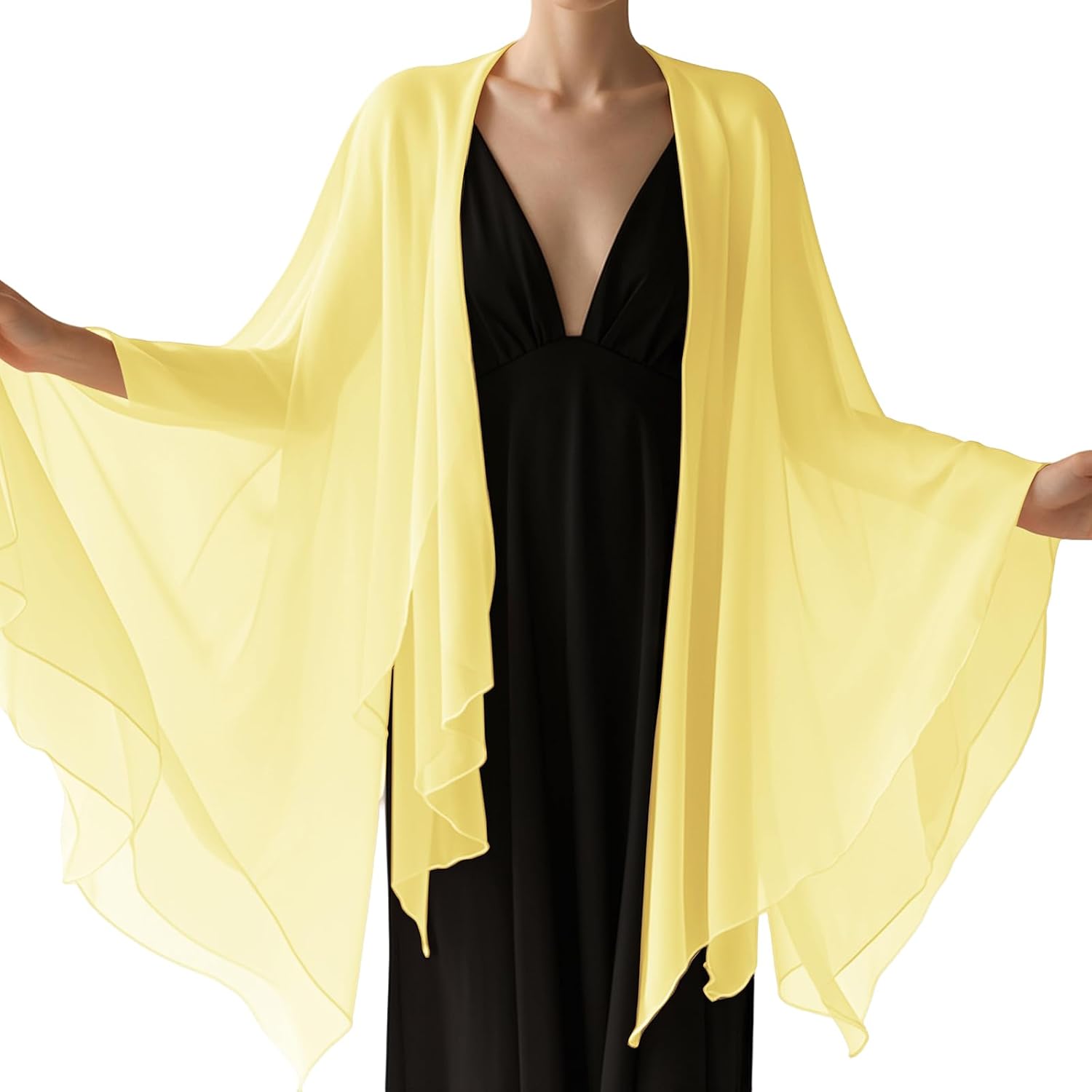 Chiffon Scarf,Soft Breathable Chiffon Shawls and Wraps,Silky Women's Hijab for Evening Dresses Wedding Bridal Scarves