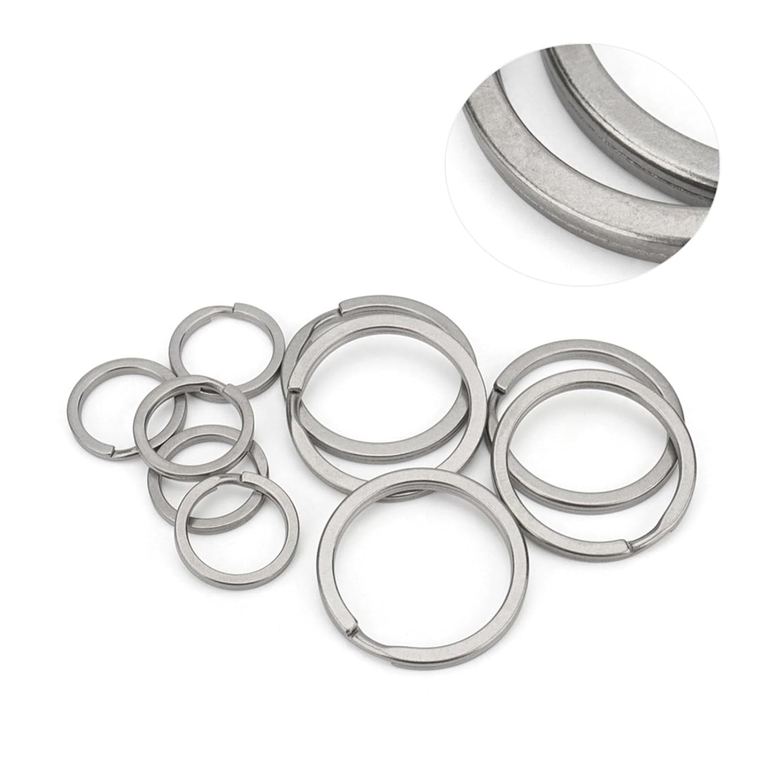 Titanium Alloy Flat O-Ring Key Chain Kit, Quick Release Split Rings 18mm image 4