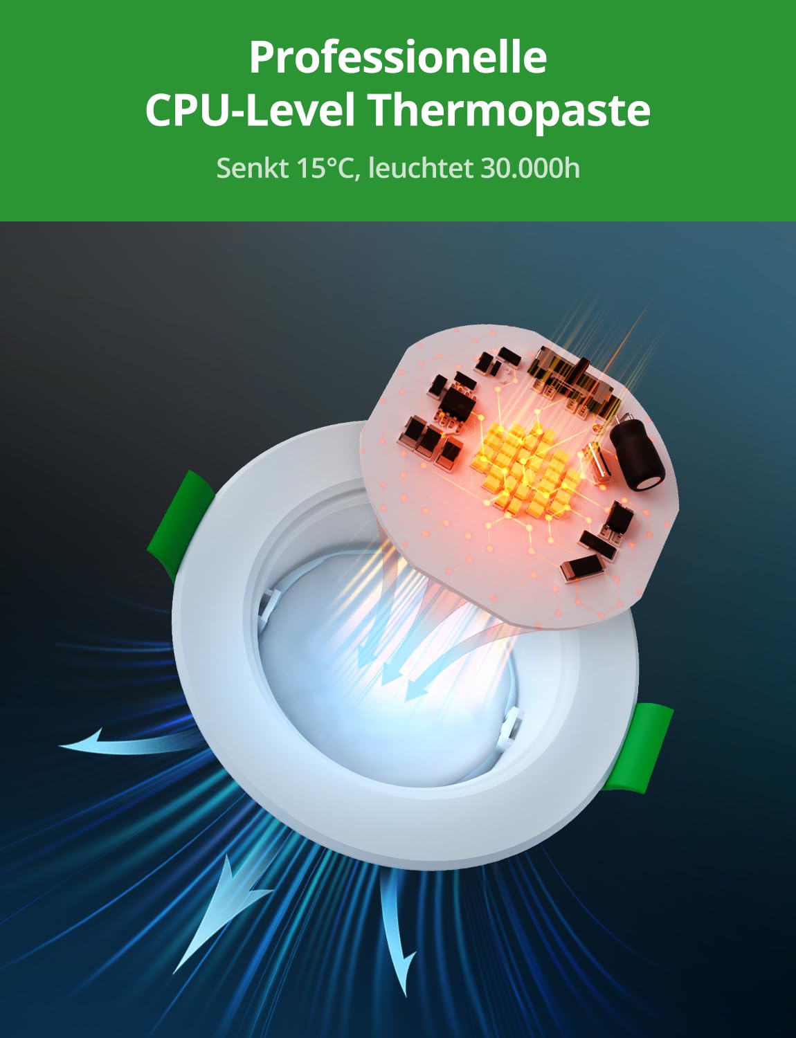 Lot De 20 Spots LED Encastrables 68mm - 4W, Triple Couleur Réglable, IP44, Pour Plafond Cuisine/salle De Bain - 7
