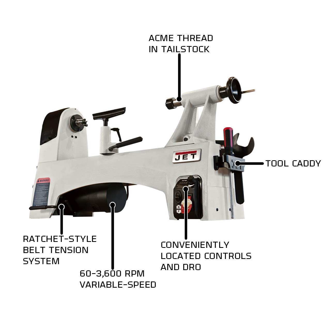 JET JWL-1221VS 12-Inch by 21-Inch Variable Speed Wood Lathe JET JWL-1221VS 12-Inch by 21-Inch Variable Speed Wood Lathe