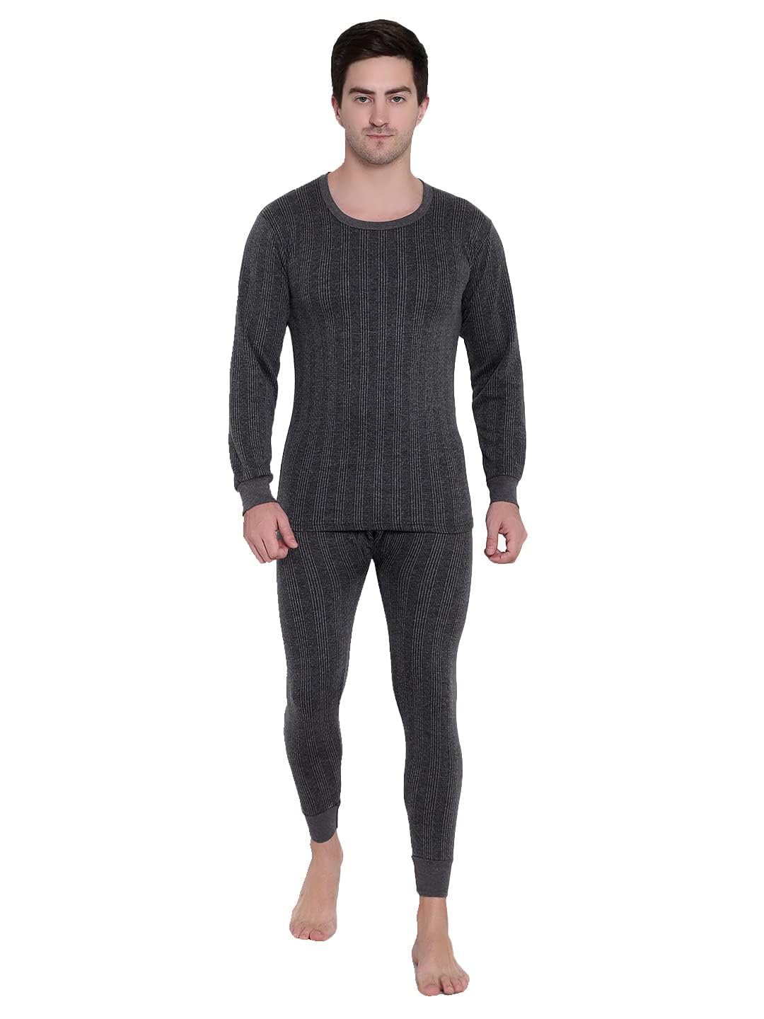 eleg & stilance Winter Wear Men's and Women Poly Cotton Thermal Set Round Neck Upper/Top + Lower/Trouser-picture-48