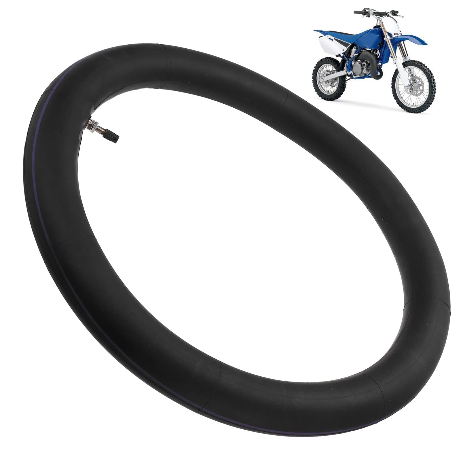 Chambre à Air De Pneu De Moto, 2.50‑17 Innertube De Pneu avec Tige De Valve Droite pour Moto Tout Terrain Vélo