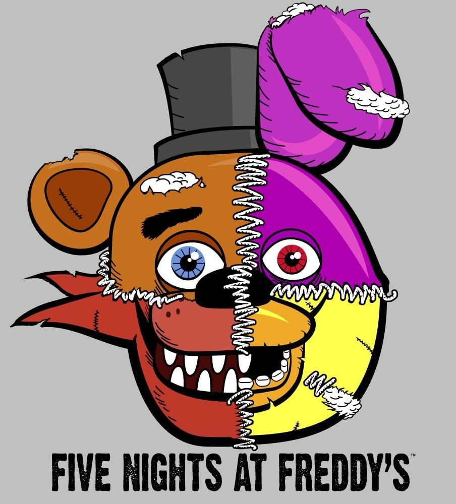 Five Nights at Freddy's Zip Face Character Heads Youth Boys Heather Grey Hoodie