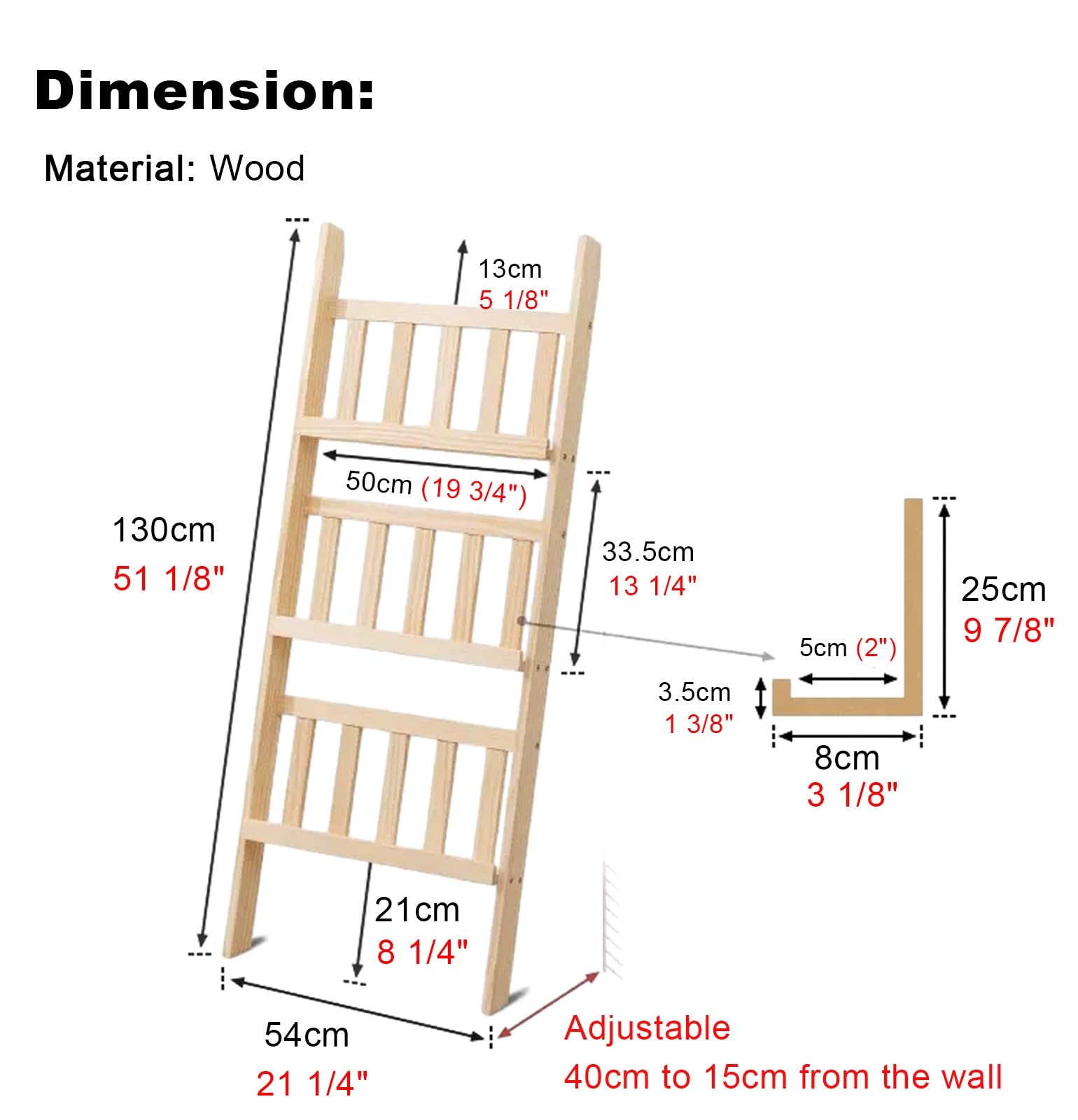 AviiSo Prospektständer Broschürehalter für Display, Massivholzmagazin Speicherregal Organizer, Ausstellungsräume Bücherregal, Mehrzweck-Dekor-Dokumente Informationsregal (Size : 50cm Wide)