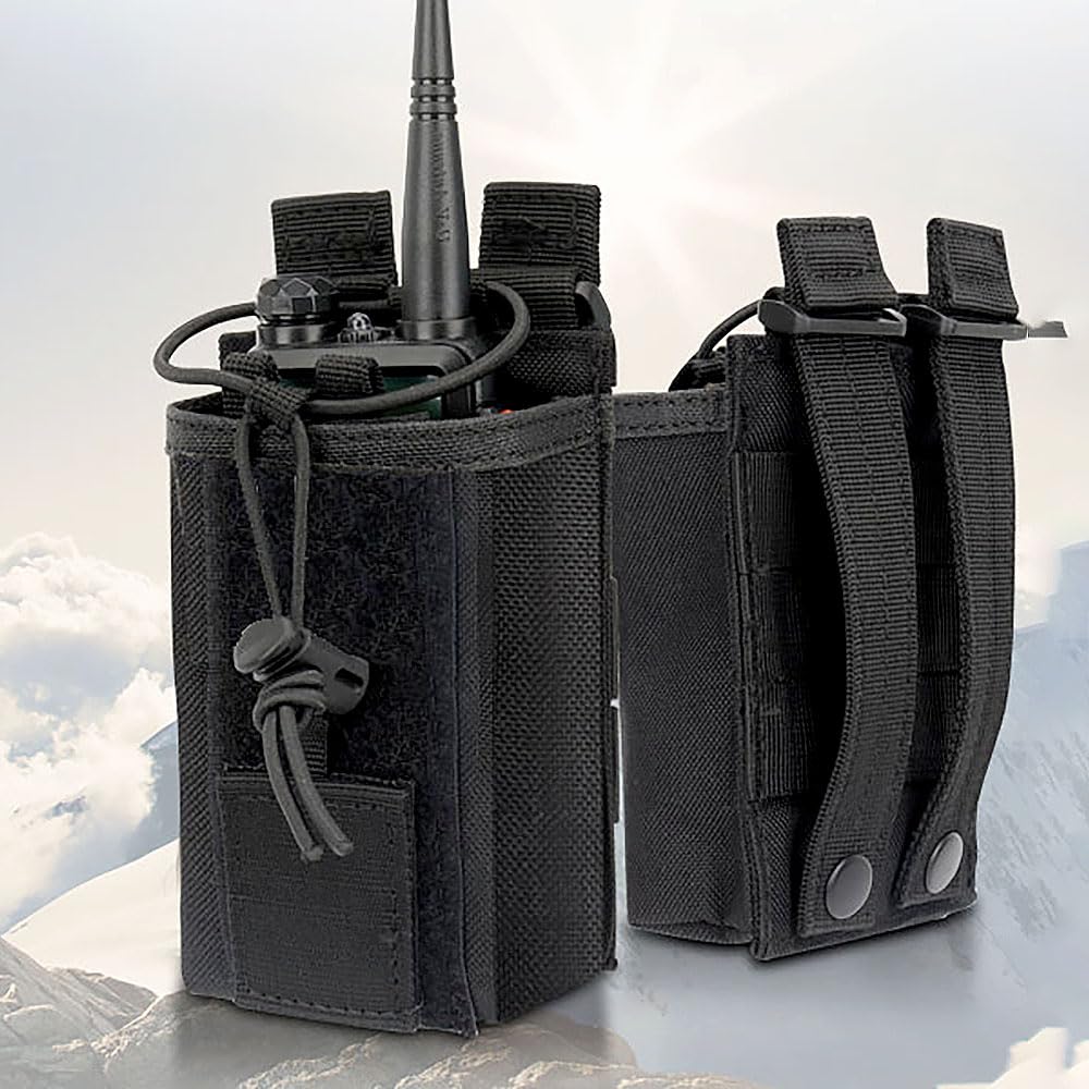 Molle Étui de Radio Tactique Porte Radio Housse, Sac pour Talkie-walkie, Support Radio Molle, Multifonctionnelle Talkie Walkie Pochette réglable pour Gilet, Support pour Talkie-walkie