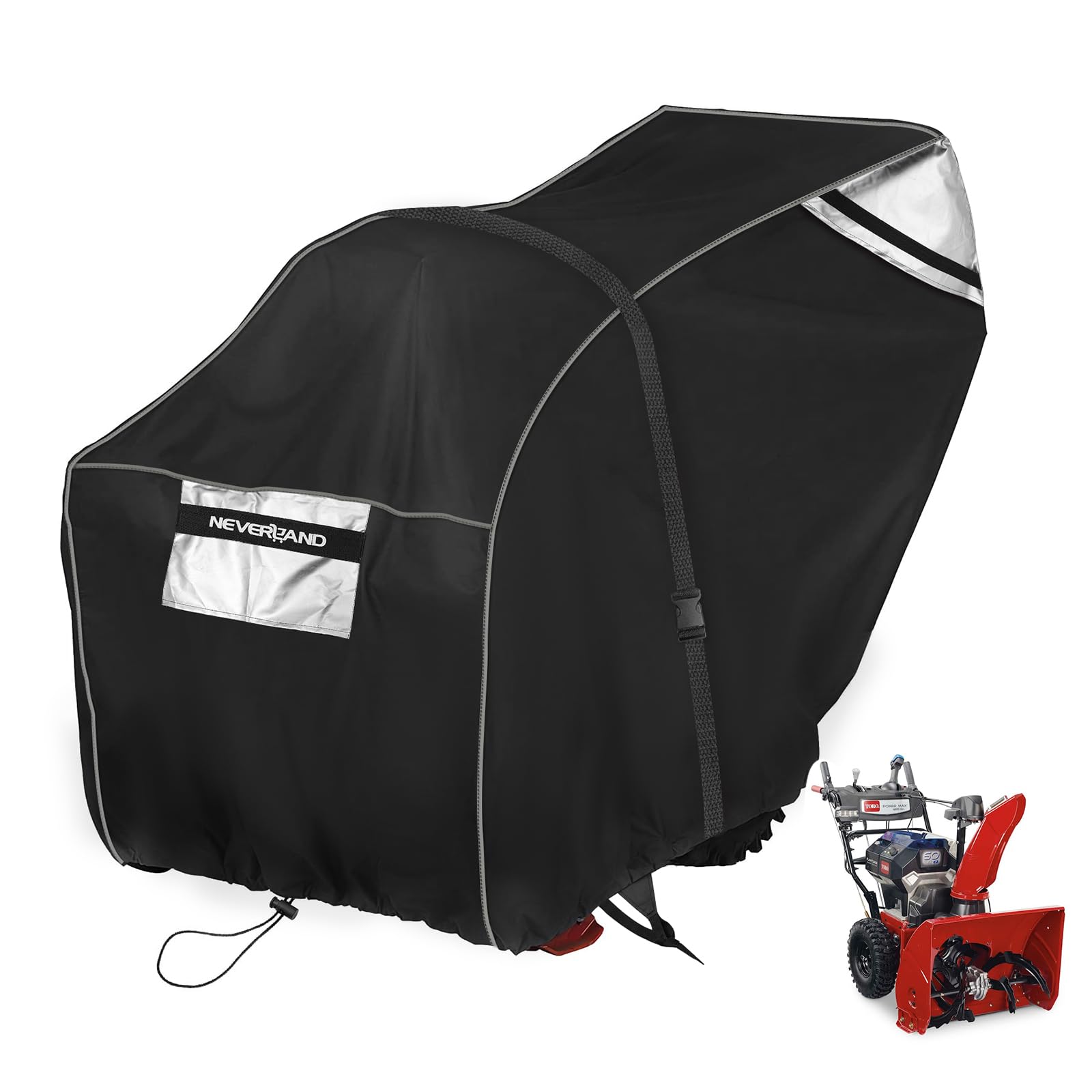 NEVERLAND Snowblower Cover, Snow Blower Cover Waterproof Outdoor Heavy Duty , UV Protection, Snow Blower Accessories Snow Thrower Cover Universal Size Fit 62''L x 33