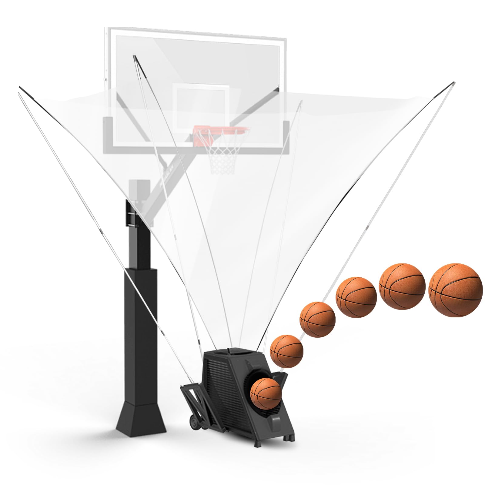 Portable Basketball Shooting Machine – 360° Adjustable Automatic Rebounder & Shot Trainer for Home, Driveway, and Solo Practice