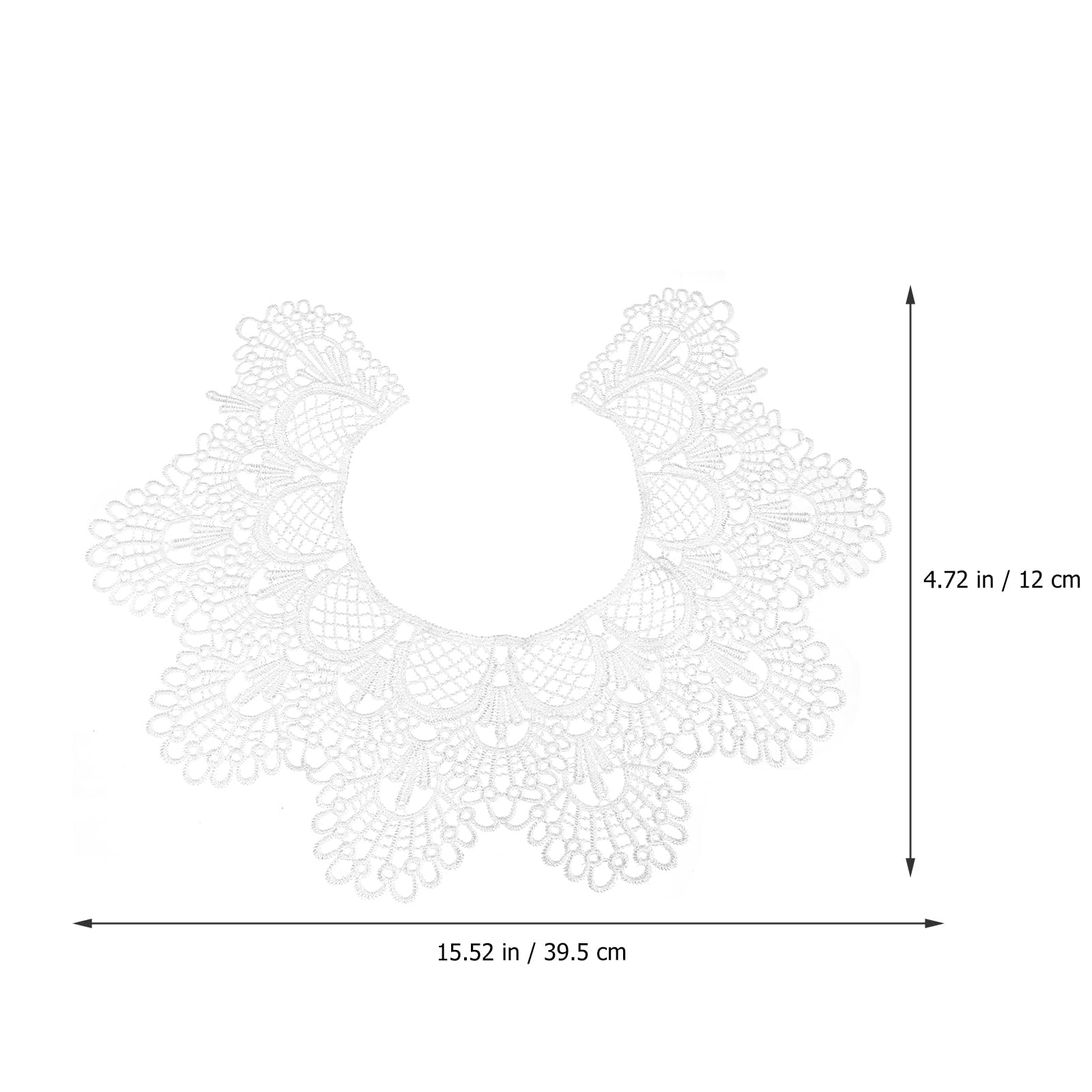 PACKOVE Embroidered Lace Collar Applique 14.5In X 4.7In Decorative Neckline Trim for DIY Clothes Dresses Hats Bridal Sewing Accessory Lightweight - Image 2