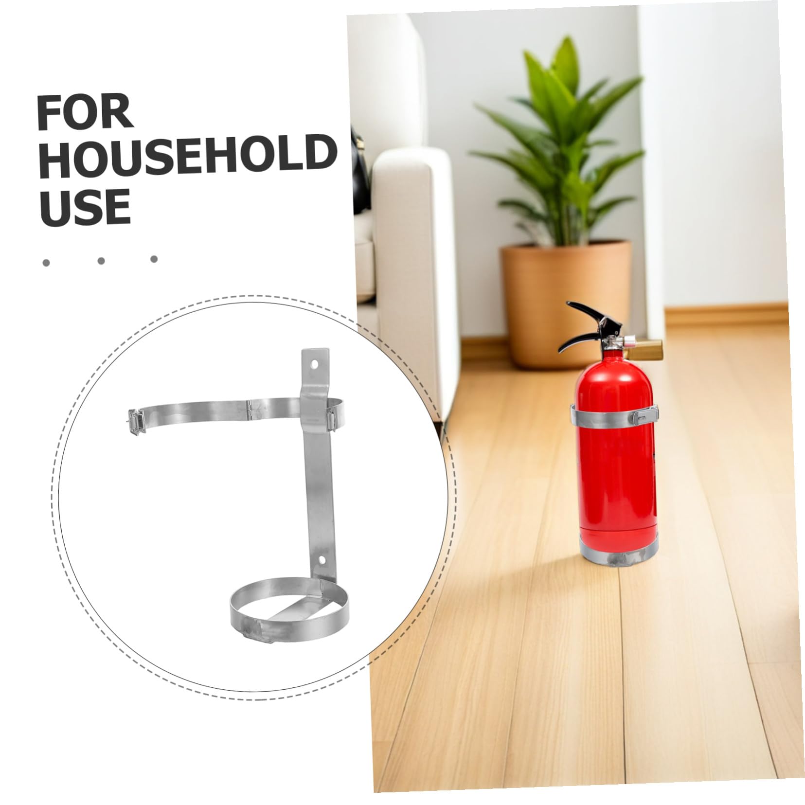 ibasenice Soporte Diseño de Acero de Incendios Inoxidable para Extintor Plata Compacto Duradero, Peso 3kg y Adecuado para Garaje y Áreas Públicas
