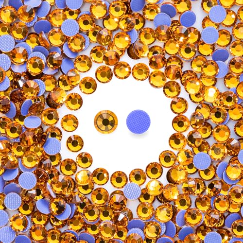 Image of Hotfix Rhinestones Bulk 3000PCS SS8 (2.3-2.5mm), Topaz Glass Rhinestones for Clothes, Tumblers, Shoes DIY, Heat Transfer Flatback Gems for Crafts & Decoration