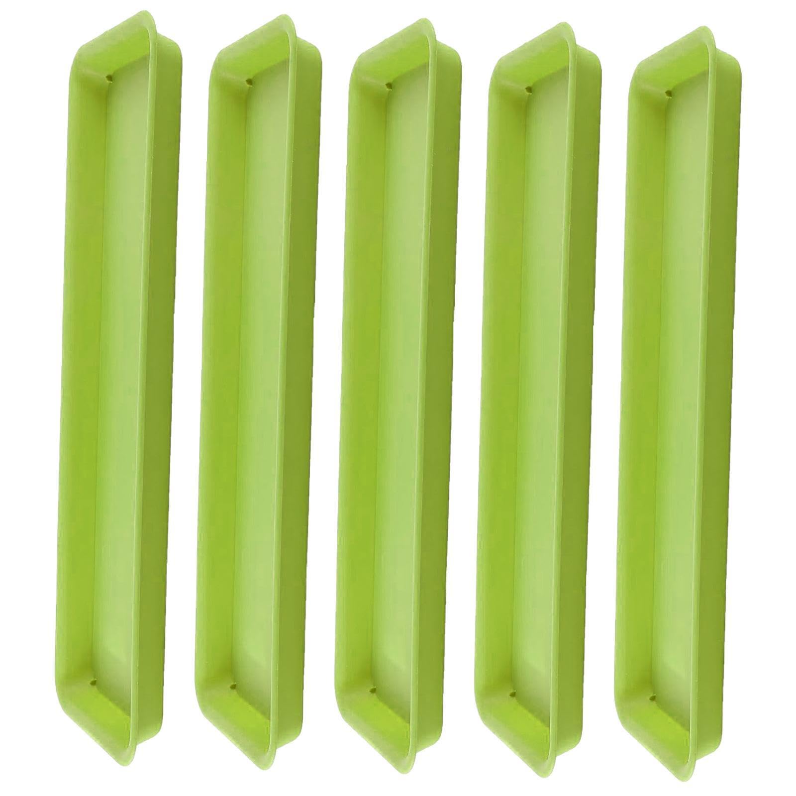 Baoblaze 5Pcs Plant Trays Plant Saucers Rectangular Flower Pot Drainage Trays Flower Pot Saucers for Garden Indoors Outdoor Windowsill, green
