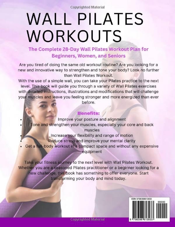 Vista 2 de Wall Pilates Workouts The Complete 28-Day Wall Pilates Workout Plan for Beginners, Women, and Seniors (With Detailed Instructions and Illustrations)