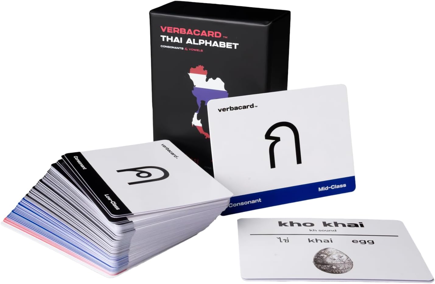 Thai Alphabet Flashcards – Learn Thai Script Fast | Study Deck with 44 Consonants, 33 Vowels, Tone Marks & Romanized Guides | Thai Language Starter Kit for Beginners & Travelers