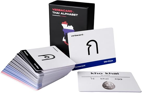Thai Alphabet Flashcards Learn Thai Script Fast | Study Deck with 44 Consonants, 33 Vowels, Tone Marks & Romanized Guides | Thai Language Starter Kit for Beginners & Travelers