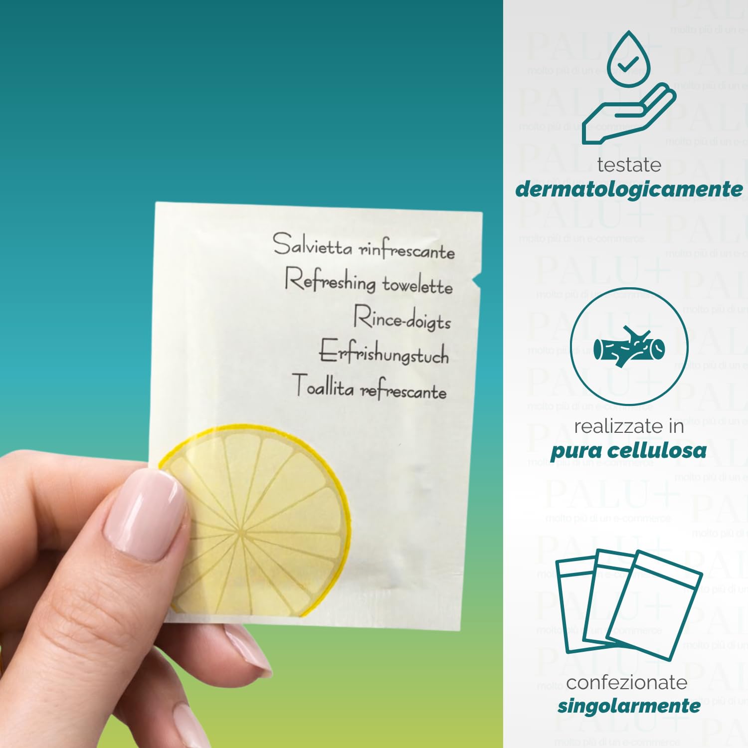 Virsus 1000 Salviette Umidificate a Limone in Carta, Misura 11,5x19 cm, Salviettine rinfrescanti per pranzi e cene a base di pesce, aperitivo wipe clean lemon towel