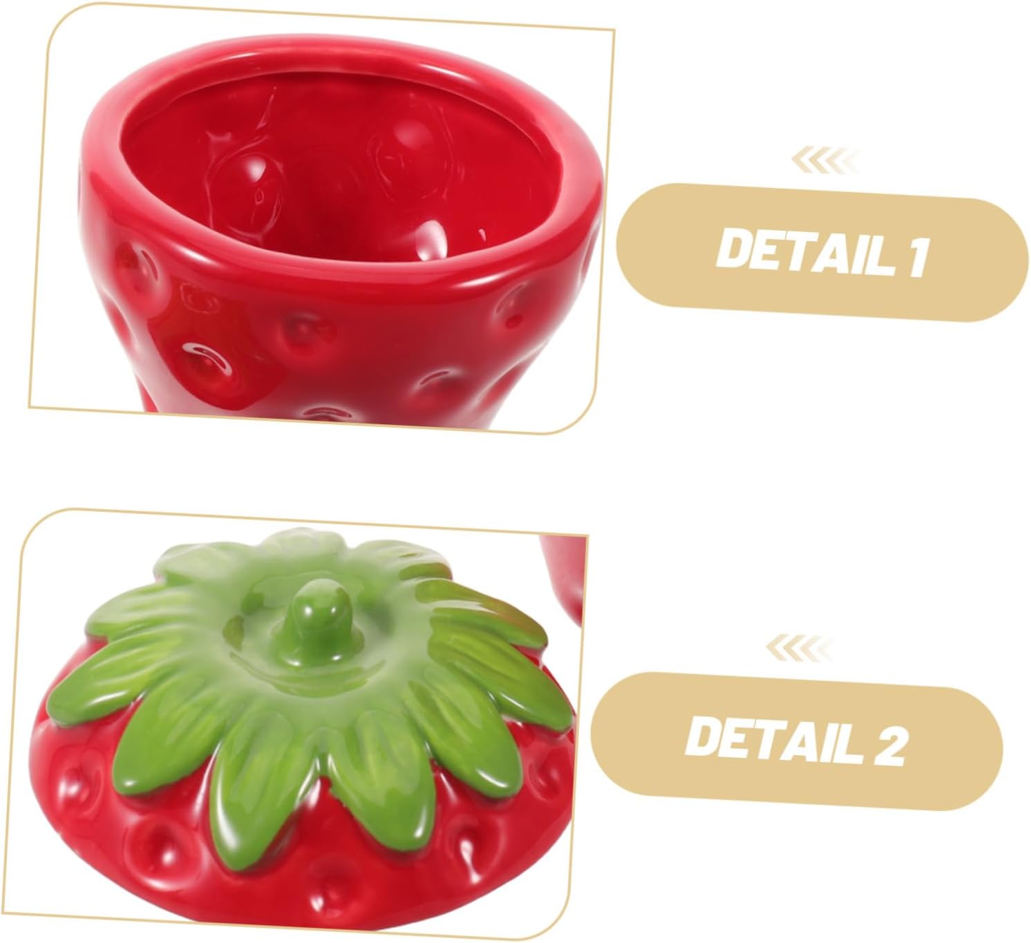 Strawberry Shaped Ceramic Candle Holder Refillable Storage Jar in Red for Everyday Stylish Home Decoration and DIY Candle Making