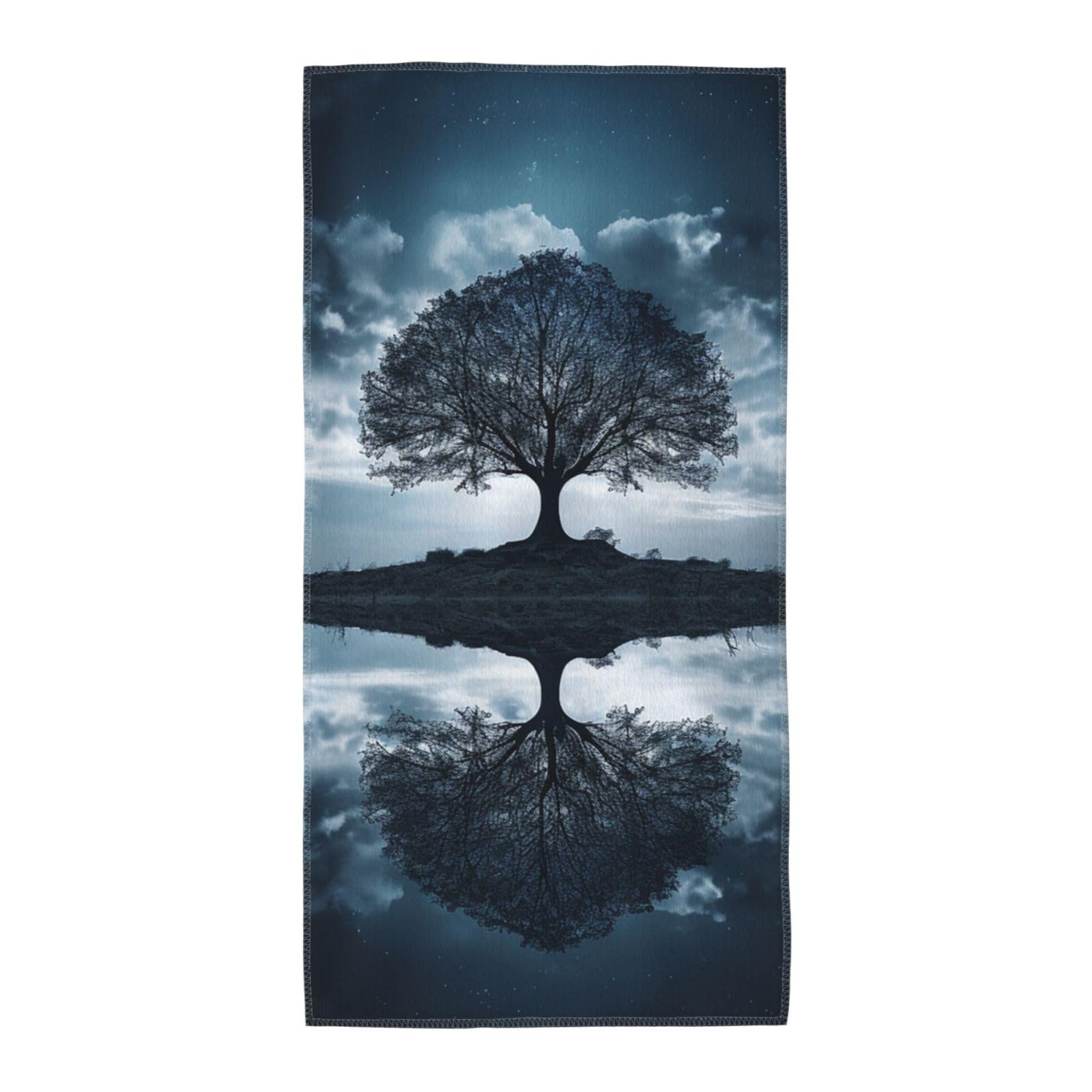 FekiLoot Absorbent Hand Towels 13.8"X27.5" Decorative Bathroom Towel Soft Microfiber Face Towel Reflection Dish Kitchen Towels for Bathroom Kitchen Hotel Spa Bath Towels