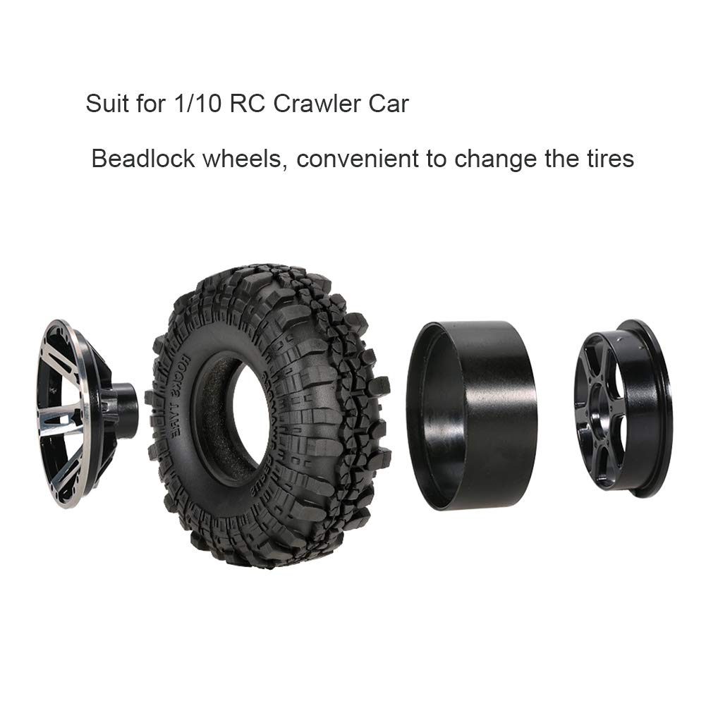 Amazon | Boliduo 110mm RCロッククローラータイヤ メタル1.9インチ