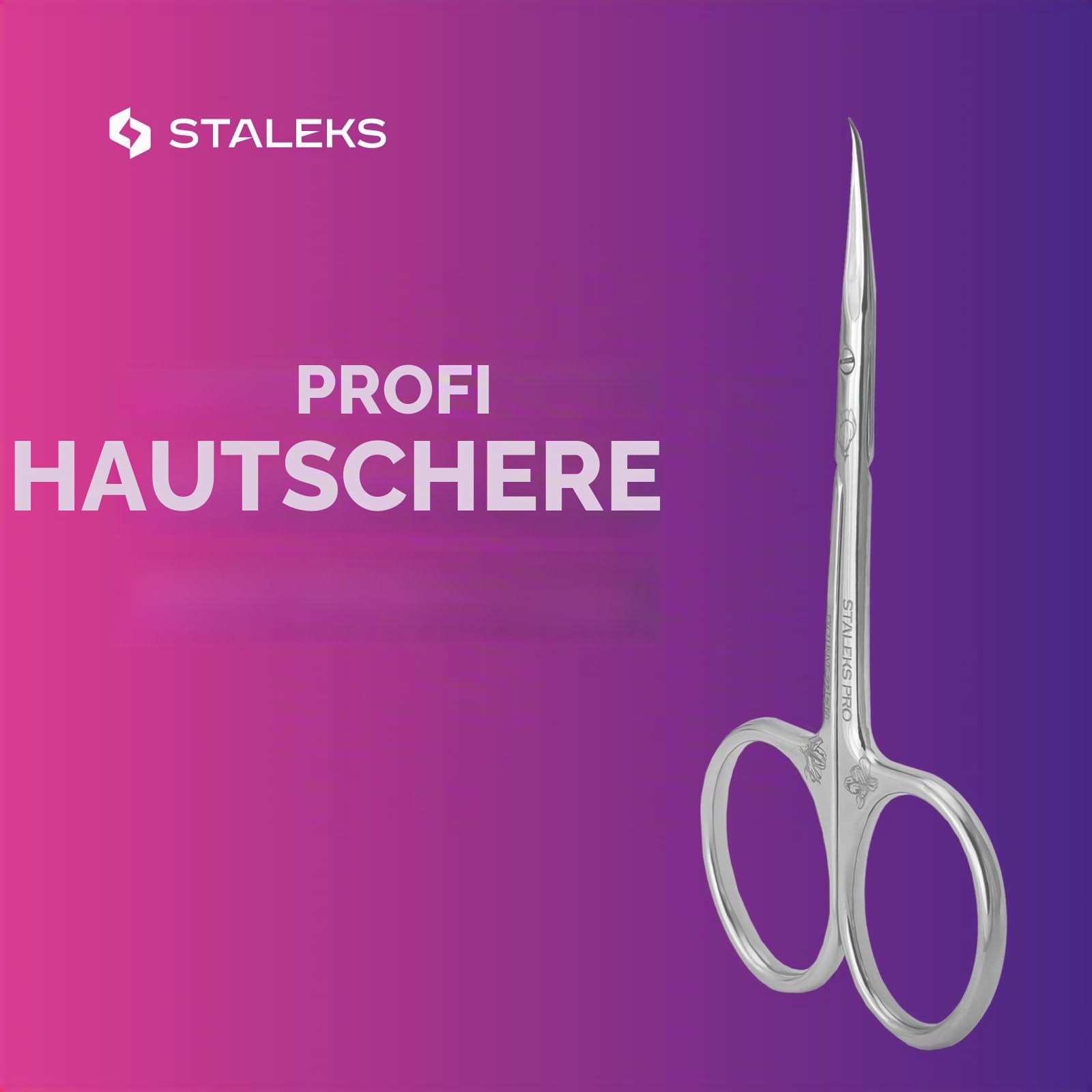 STALEKS PRO - Professionelle Nagelhautschere mit gebogener Spitze Exclusive 21 TYPE 2 (Design: Magnolia Fior) SX-21/2m