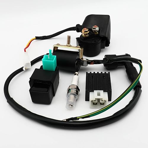 Miniatura 2 de Caja CDI de 5 pinesBobina de encendidoregulador de voltajerelé solenoideA7TC Kit de bujías para ATV chino Dirt Bike y Go Kart Apollo Taotao Roketa