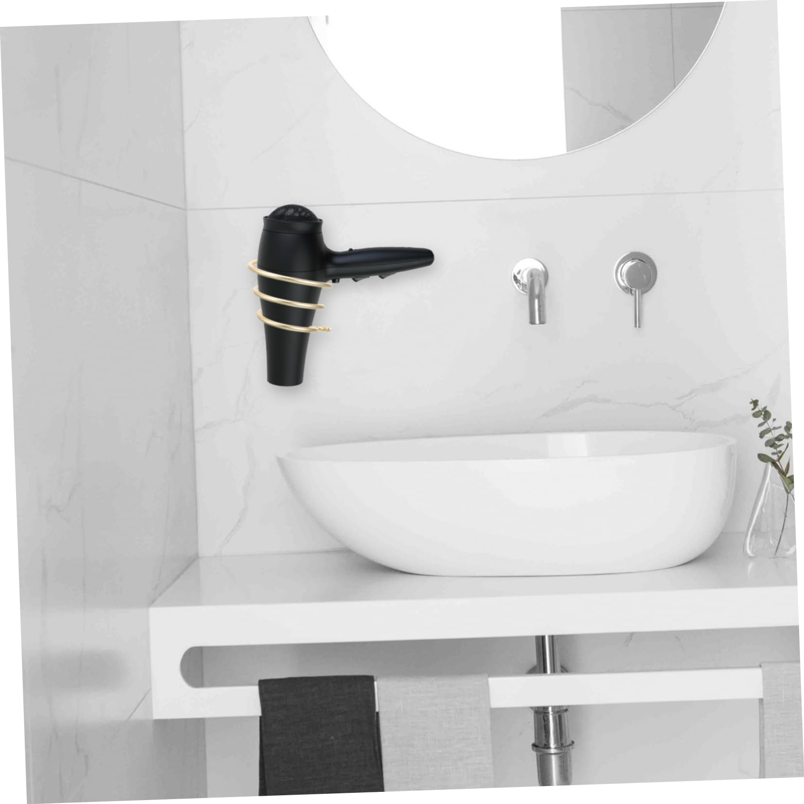 Cabilock 3piezas Soporte De Secador De Pelo De Pared De Sin Perforación Estante para Secador De Cabello Organizador De Almacenamiento