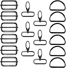 18 Stück Accessoires Couture pour Taschenzubehör, D-Ringe 40mm, Boucles et Mousquetons avec Drehgelenk, Set en Métal pour DIY Sac à Main, Mousqueton Sac à Main, Hundegeschirr et Schlüsselanhänger