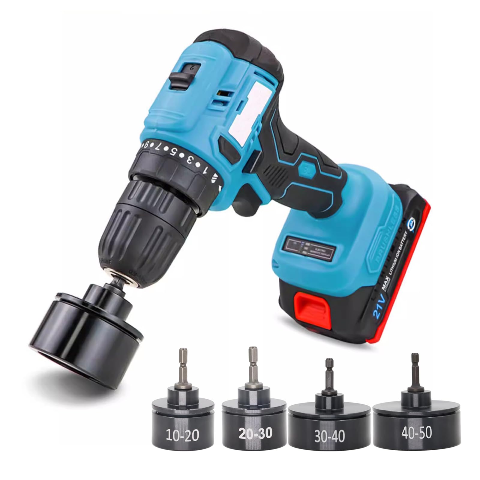 BOOZXCV Electric Bottle Capping Machine - Handheld Screwing Sealing Tool, 350-1350 RPM, 4 Screwing, Auto-Stop & Reverse Function, for 10-50mm Diameters Bottles