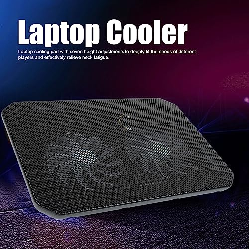 Laptop Cooler 7 ajustes de altura con ventilador y luces LED miniatura 2