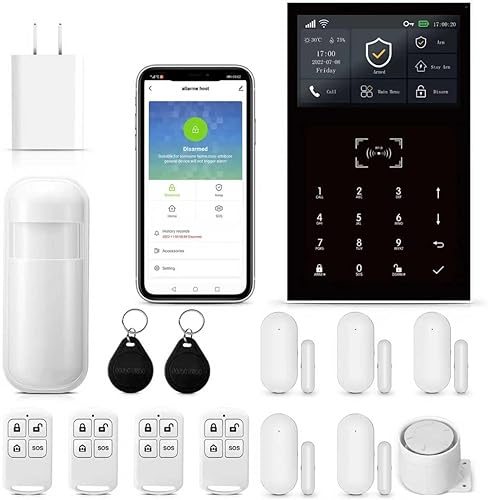 Home Security System with Instant Tuya App Alerts & WiFi+GSM4G,Easy to Install WiFi4G Alarm System with Instant Tuya App Alerts,Door and Window