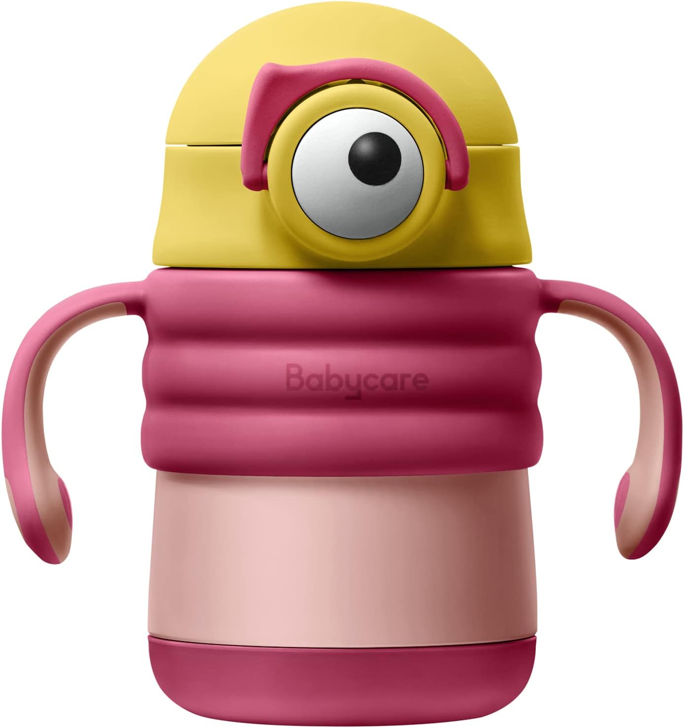 bc babycareStainless Steel Toddler Cup, Baby Sippy Cups with Straw and Handle, Leak Proof Baby Water Bottle, Insulated Bottles, 280ML, Pink