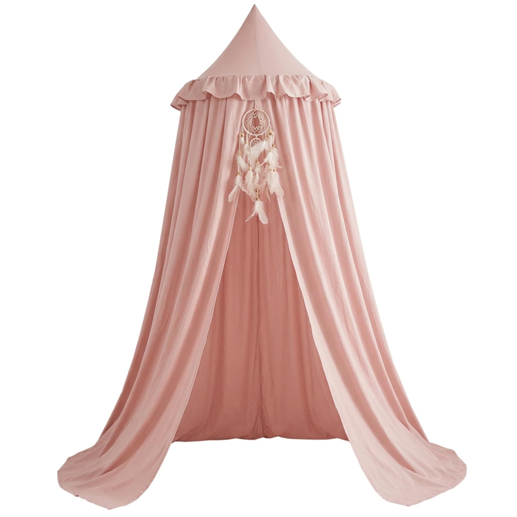 Faroby Bed Canopy for Girls Large Princess Kids Canopy with Ruffled Edge Bed Tent for Children's Bedroom, Play Area