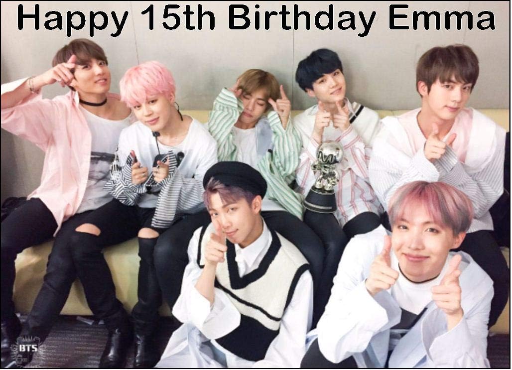 A4 BTS bts Personalised Edible Icing Birthday Cake Topper