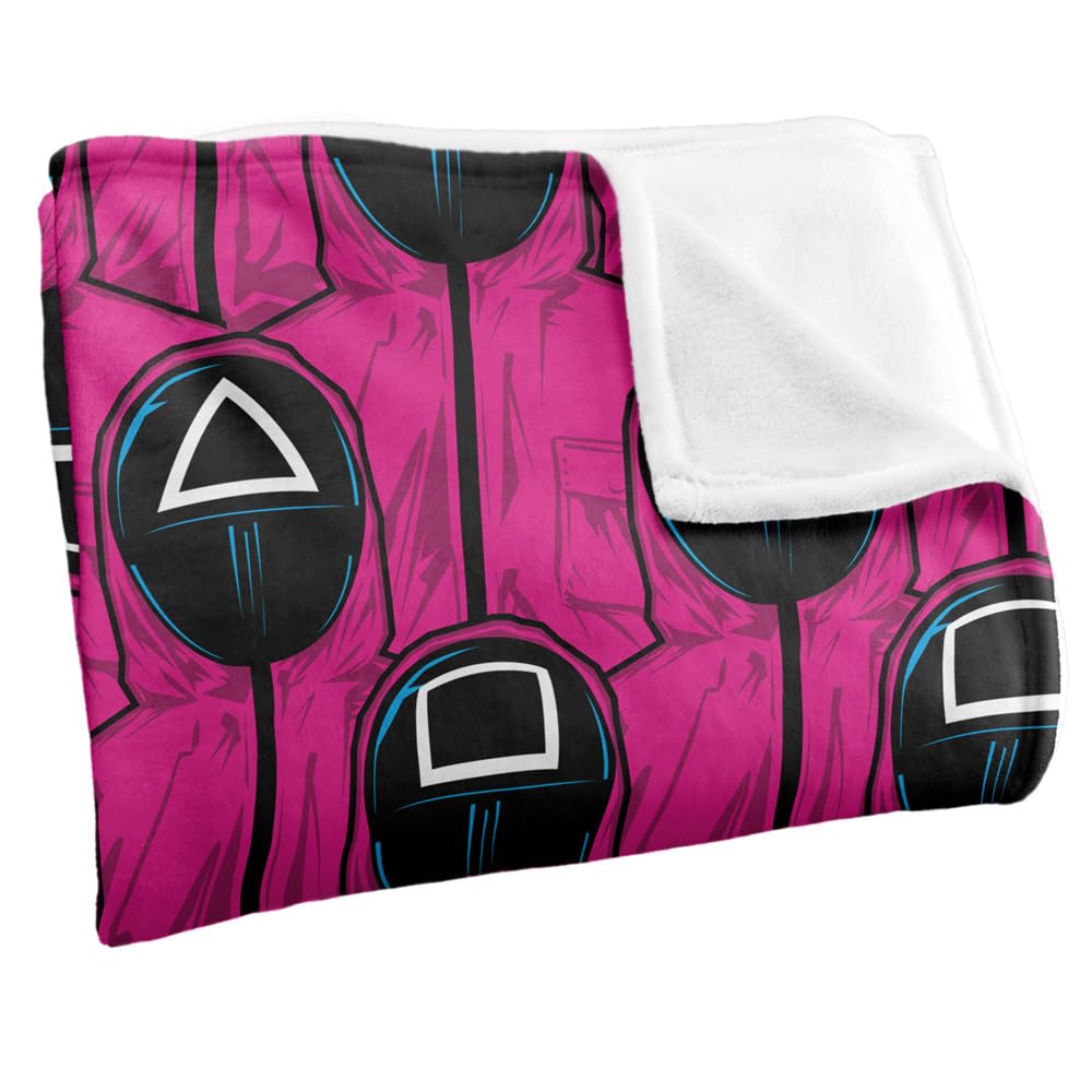 Squid Game Rosa Guards Pattern Coperta super morbida al tatto setoso – 152 x 127 cm
